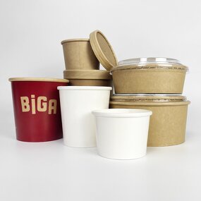 Double-Layer Soup Cup Supplier - Custom Kraft Paper Fast Food