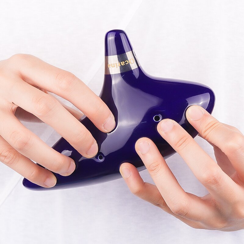 Ocarina Manufacturer - OEM/ODM Blue Ceramic 12 Hole Alto C Music Instrument