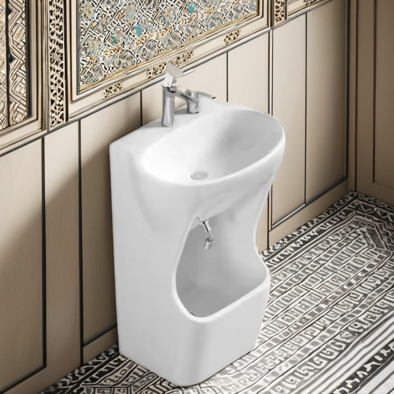 Muslim Wudu Basin Manufacturer - OEM/ODM Custom Ceramic Pedestal Foot Wash Sink