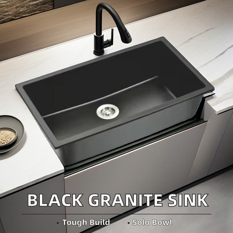 Kitchen Sink Manufacturer - OEM/ODM Custom Black Granite Single Bowl Basin Sink