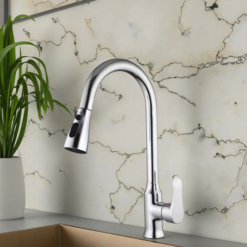 Kitchen Faucet Manufacturer - OEM/ODM Custom Brass Three-Function Pull Out Faucet