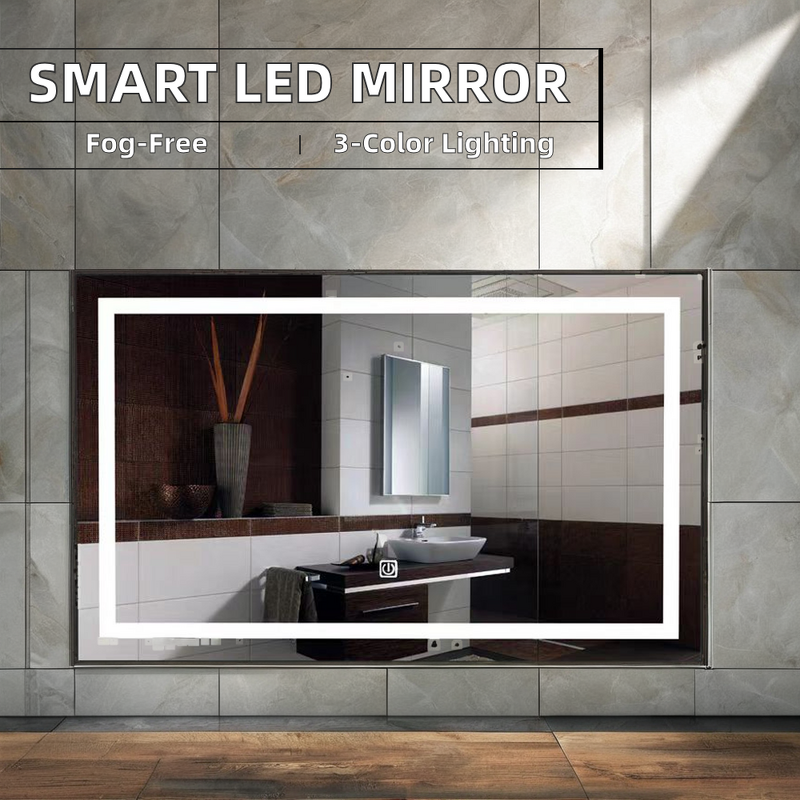 Bathroom Mirror Manufacturer - OEM/ODM Custom Square Smart Touch LED Mirror