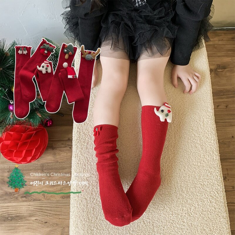 Girls Socks Supplier - Christmas Calf Socks OEM