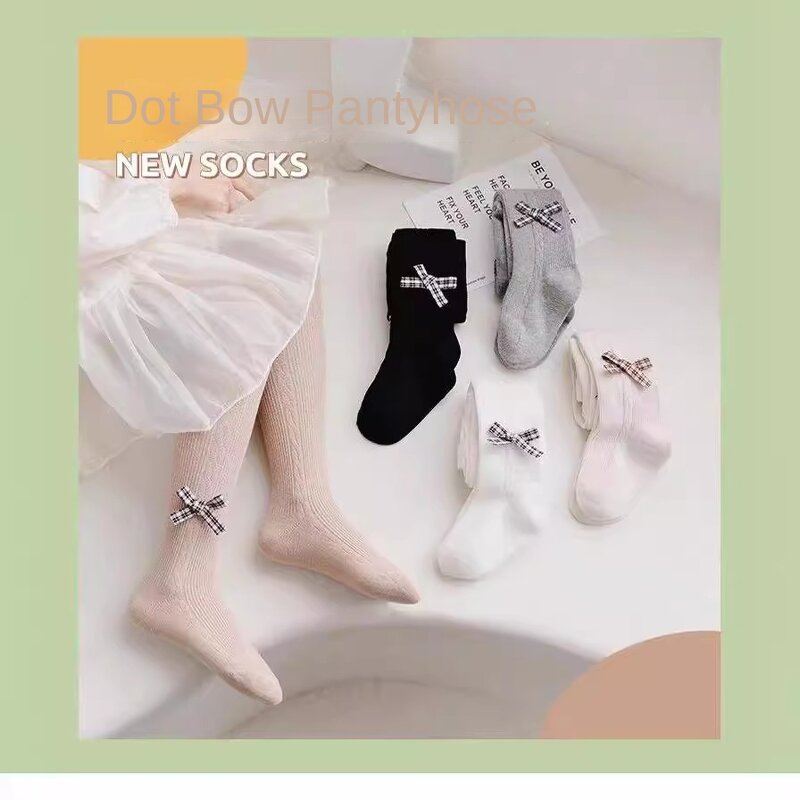 Girls' Socks Factory - Plaid Bow Twist Hosiery