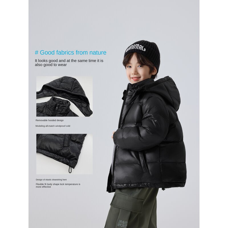 Boys Down Jacket Supplier - Custom Three-Proof Hooded OEM