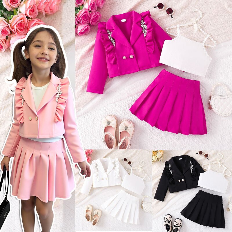 Girls Clothing Set Manufacturer - Custom 3 Pieces Outwear