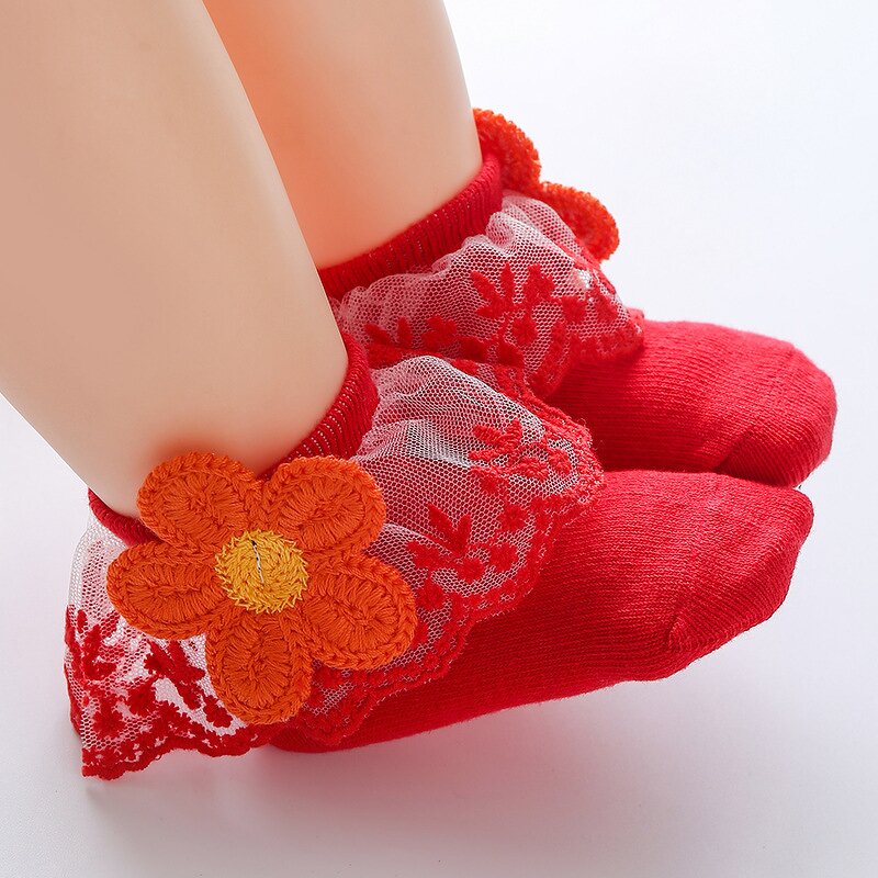 Baby Socks Factory - Cotton 3D Flower Decorated