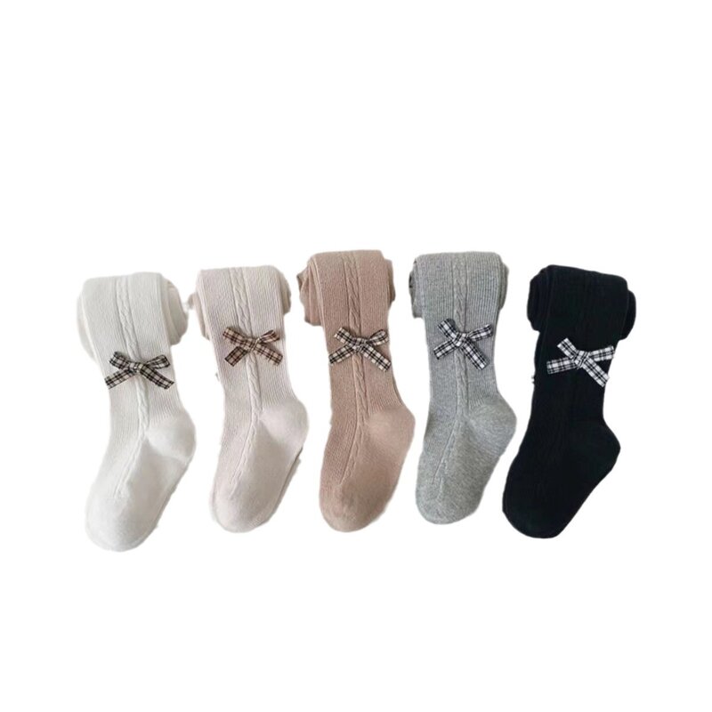 Girls' Socks Factory - Plaid Bow Twist Hosiery
