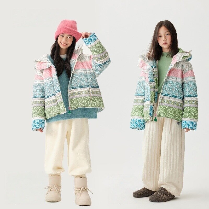 Girls Down Jacket Factory - Custom Printed Hooded Loose