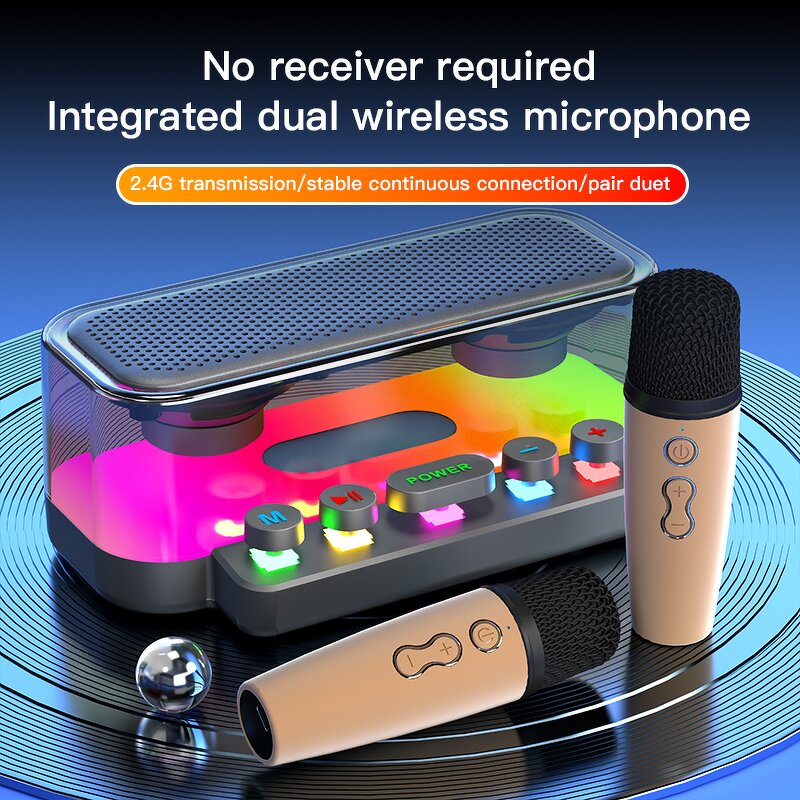 Portable Speaker Manufacturer - OEM/ODM RGB Lighting Wireless Microphone Speaker