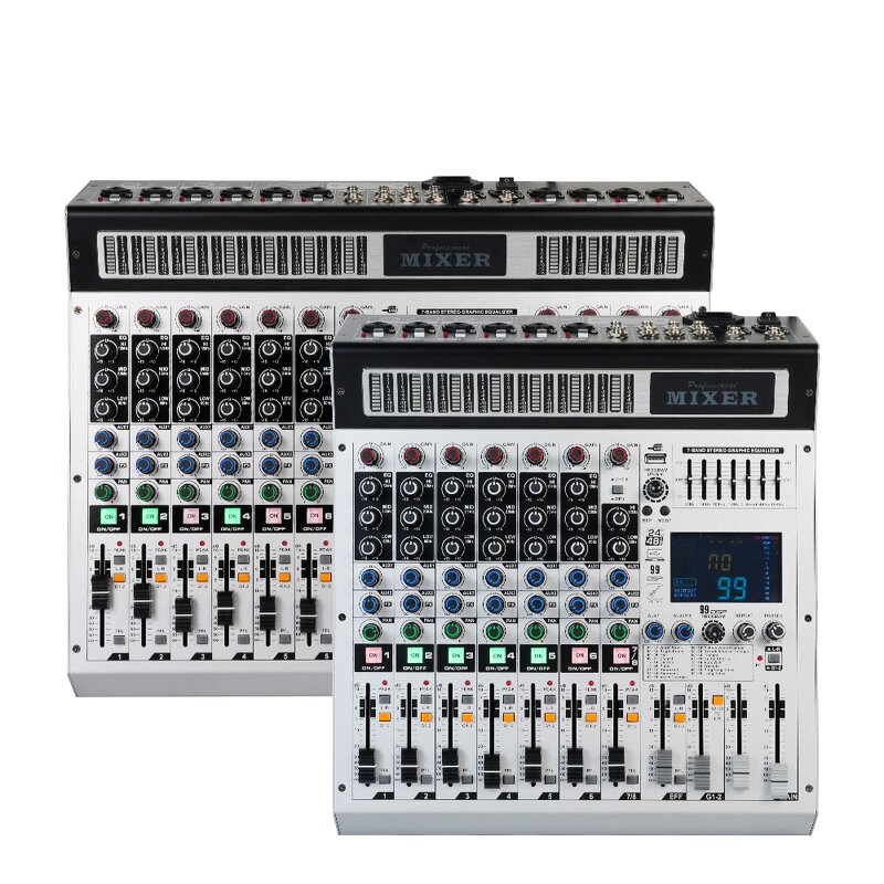 Audio Mixer Manufacturer - OEM/ODM 8 Channel DSP Digital Effects Console