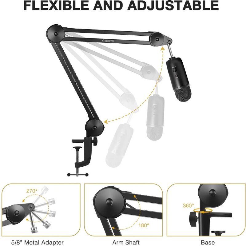 Microphone Stand Manufacturer - OEM/ODM Metal Desktop Heavy Duty Arm Holder