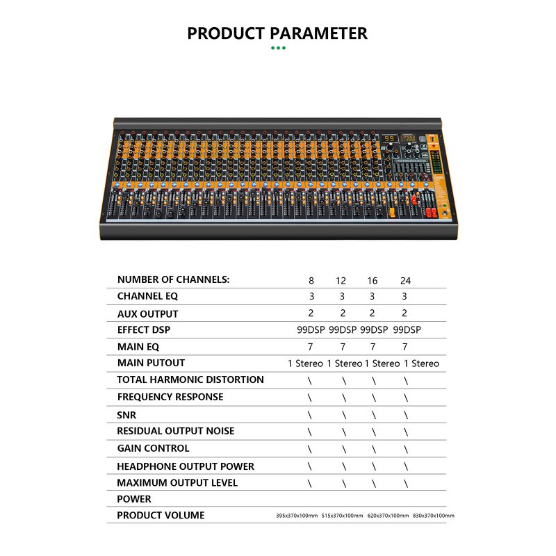Audio Sound Card Mixer Manufacturer - OEM/ODM Dual 12-Band Level Display Mixer