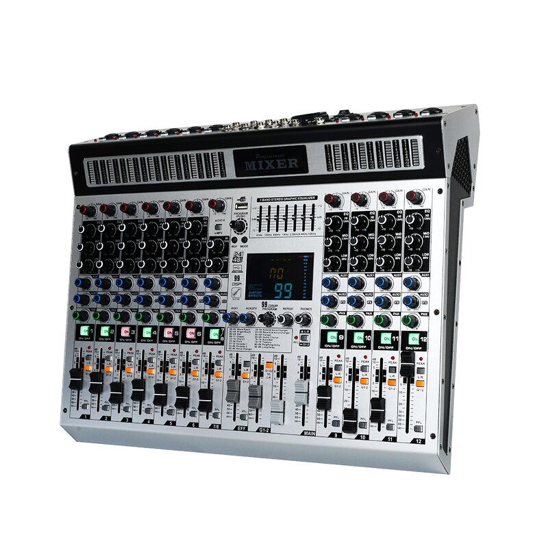 DJ Audio Mixer Manufacturer - OEM/ODM 12 Channel Mixing Console DSP Effects