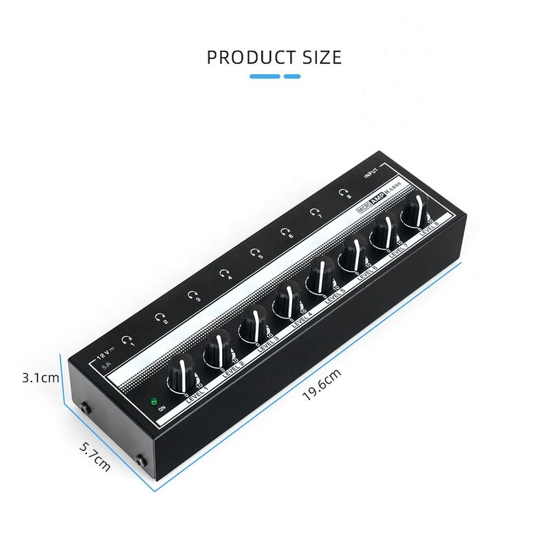 Headphone Amplifier Manufacturer - OEM/ODM 8 Channel Stereo Headphone Amplifier