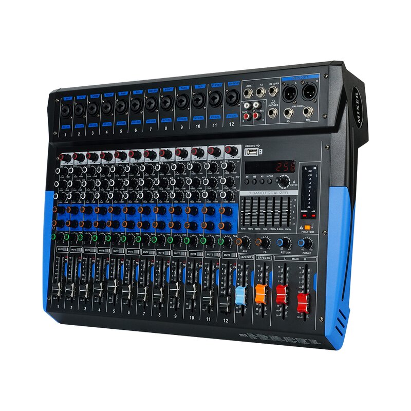 DJ Controller Mixer Manufacturer - OEM/ODM 12 Channel Audio Sound Mixing Table