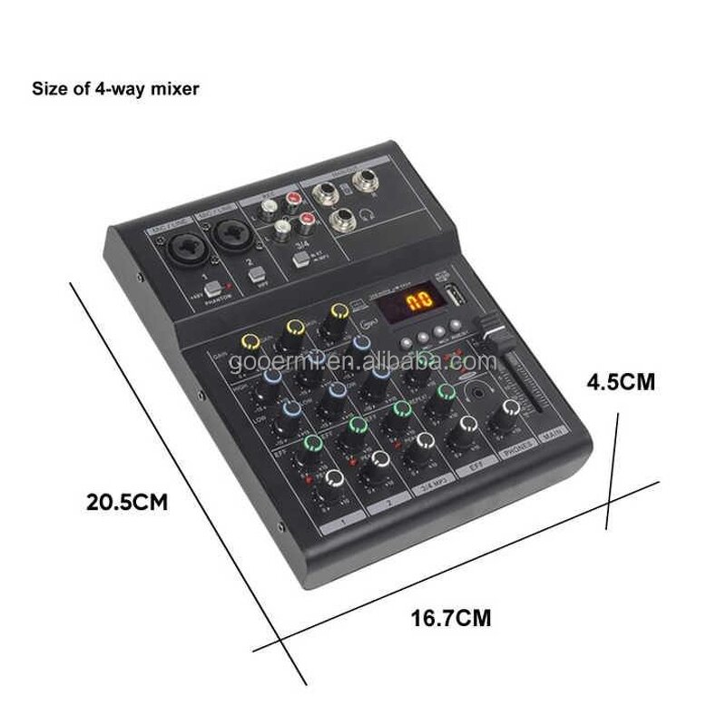 USB Audio Mixer Manufacturer - OEM/ODM Mini 4-Channel Built-In Delay Mixer