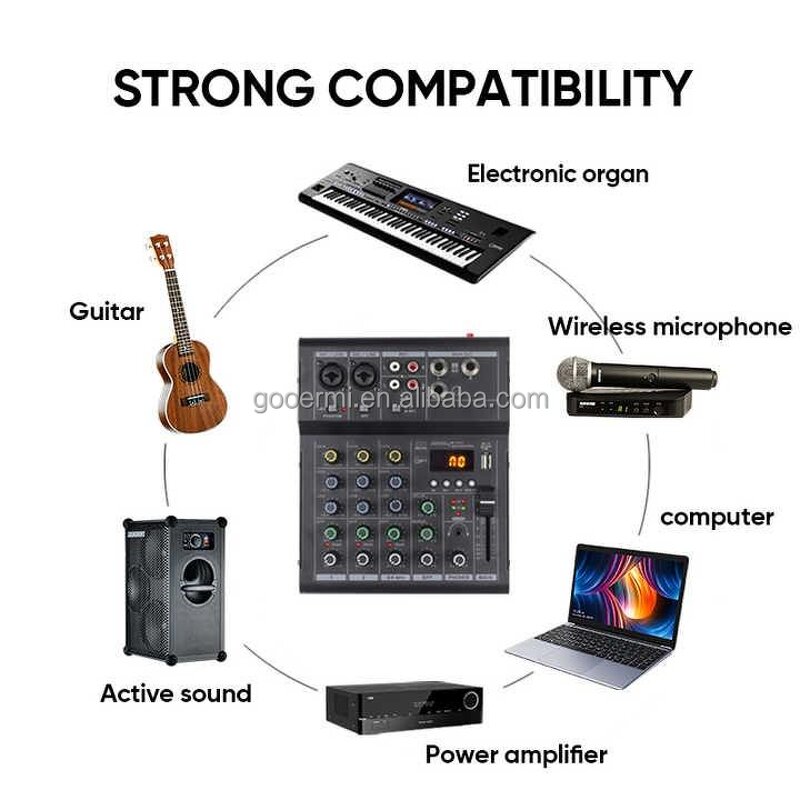 USB Audio Mixer Manufacturer - OEM/ODM Mini 4-Channel Built-In Delay Mixer