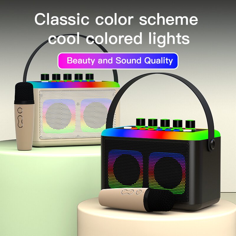 Karaoke Machine Manufacturer - OEM/ODM BT RGB Sound Card with Microphones