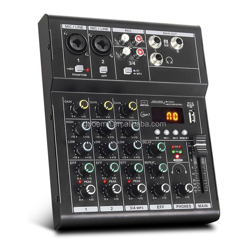 USB Audio Mixer Manufacturer - OEM/ODM Mini 4-Channel Built-In Delay Mixer