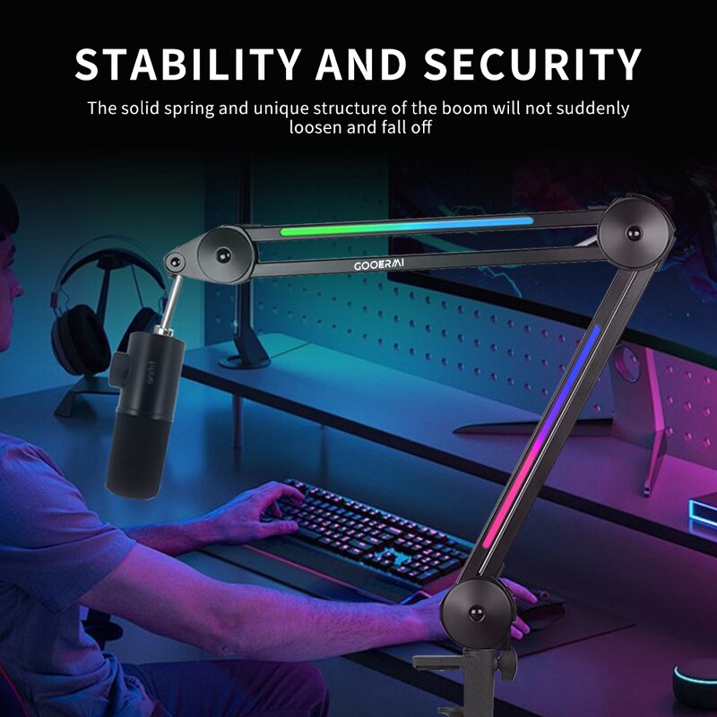 Microphone Stand Manufacturer - OEM/ODM RGB Rotatable Metal Desktop Stand