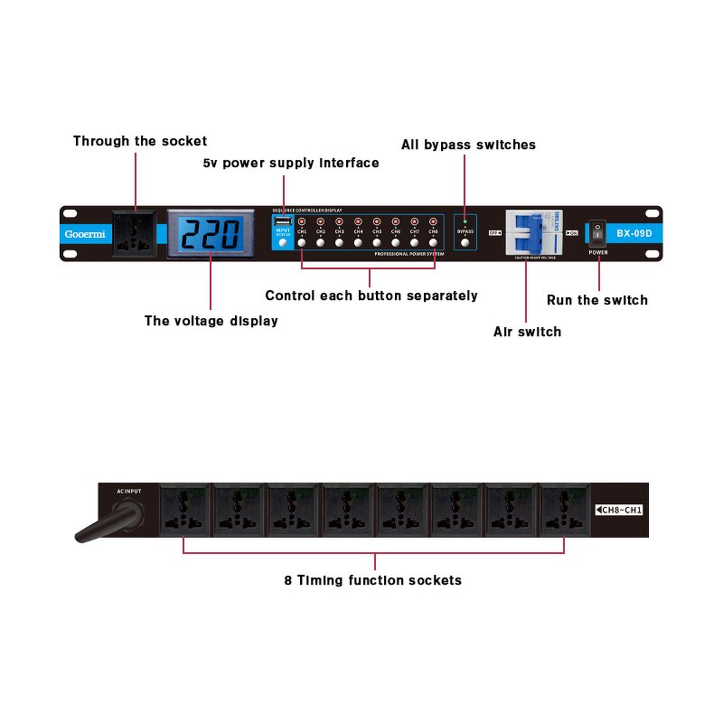 Power Sequence Controller Manufacturer - OEM/ODM Sequential Rack Audio Power Conditioner