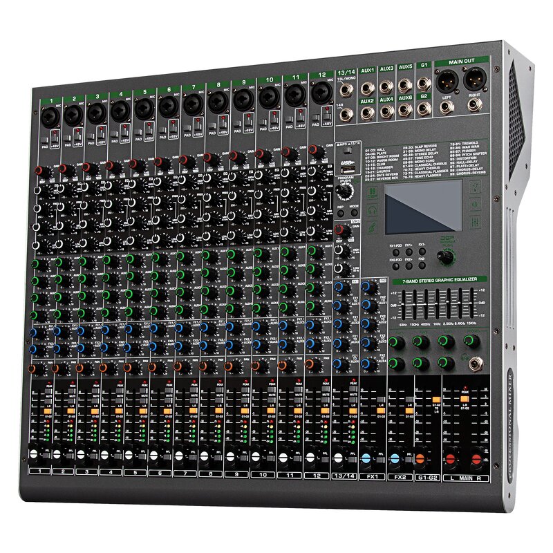 DJ Mixer Manufacturer - OEM/ODM 18 Channel DSP Effects Audio Console