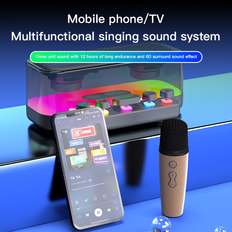 Portable Speaker Manufacturer - OEM/ODM RGB Lighting Wireless Microphone Speaker