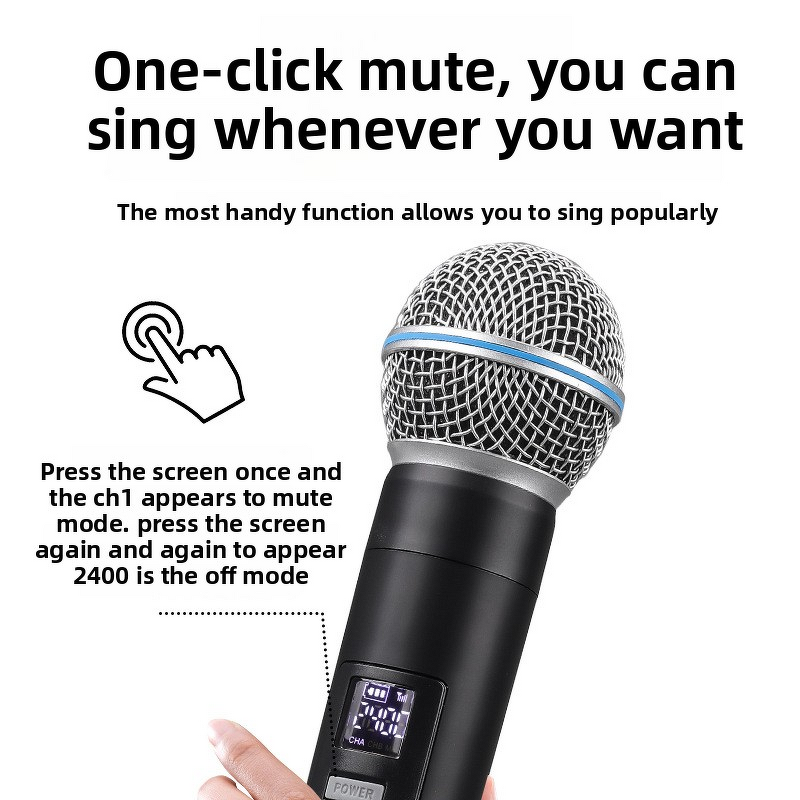 Wireless Microphone Manufacturer - OEM/ODM Cardioid XLR One-to-Two Karaoke Mic