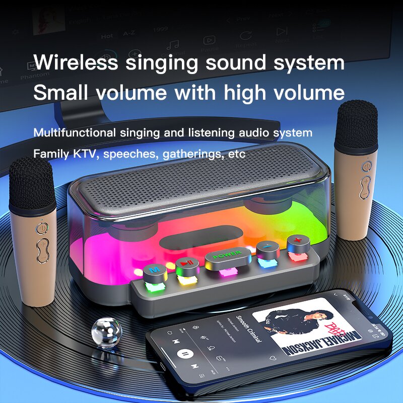 Portable Speaker Manufacturer - OEM/ODM RGB Lighting Wireless Microphone Speaker