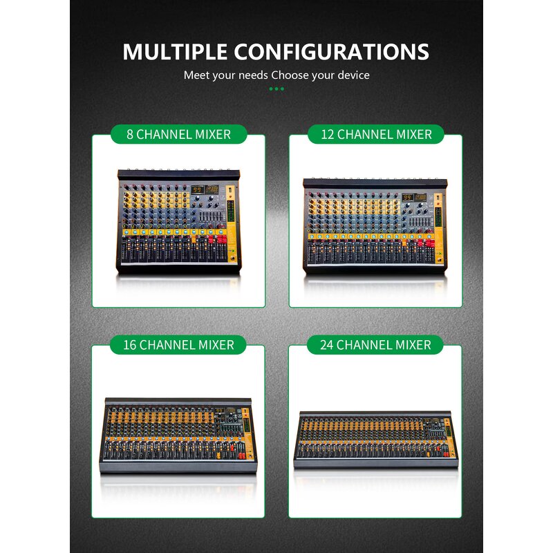 Audio Sound Card Mixer Manufacturer - OEM/ODM Dual 12-Band Recording Mixer