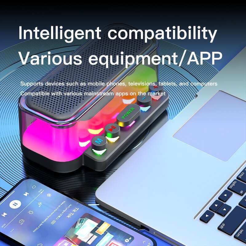 Portable Speaker Manufacturer - OEM/ODM RGB Lighting Wireless Microphone Speaker