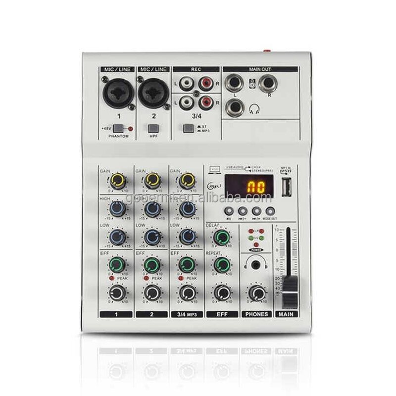 USB Audio Mixer Manufacturer - OEM/ODM Mini 4-Channel Built-In Delay Mixer