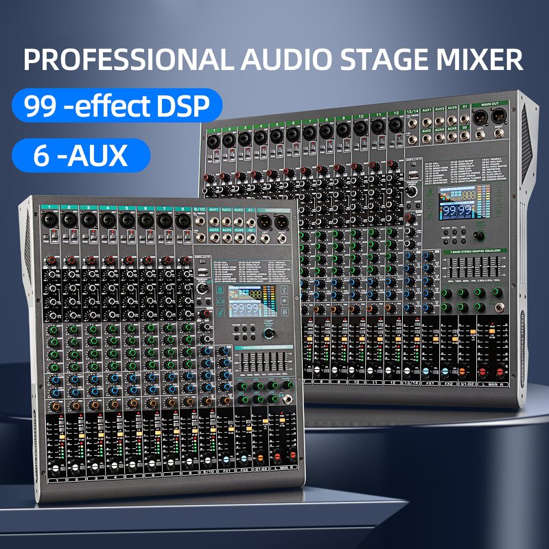 Audio Console Mixer Manufacturer - OEM/ODM 14 Channel USB DSP Effects Mixer