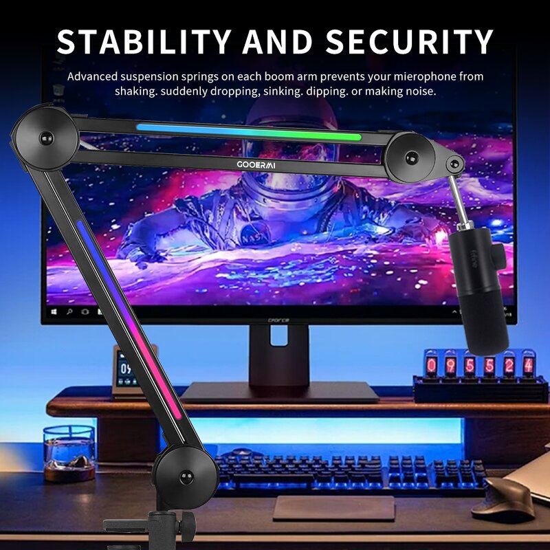 Microphone Stand Manufacturer - OEM/ODM RGB Rotatable Metal Desktop Stand