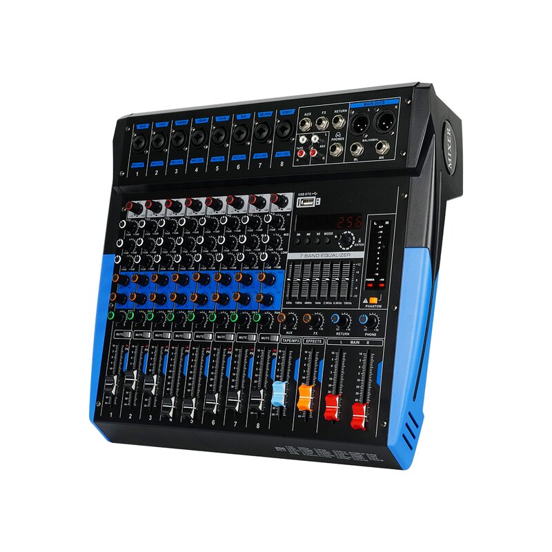 DJ Mixer Manufacturer - OEM/ODM 8 Channel USB Recording Sound Board Console