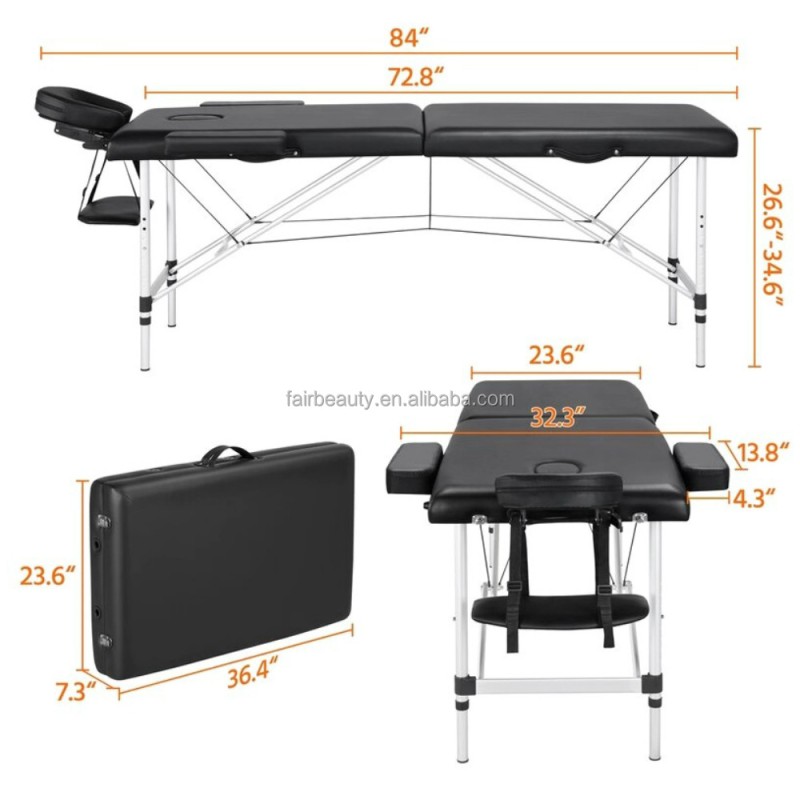 Massage Table Supplier - OEM Beauty Salon SPA 2-Section Aluminum