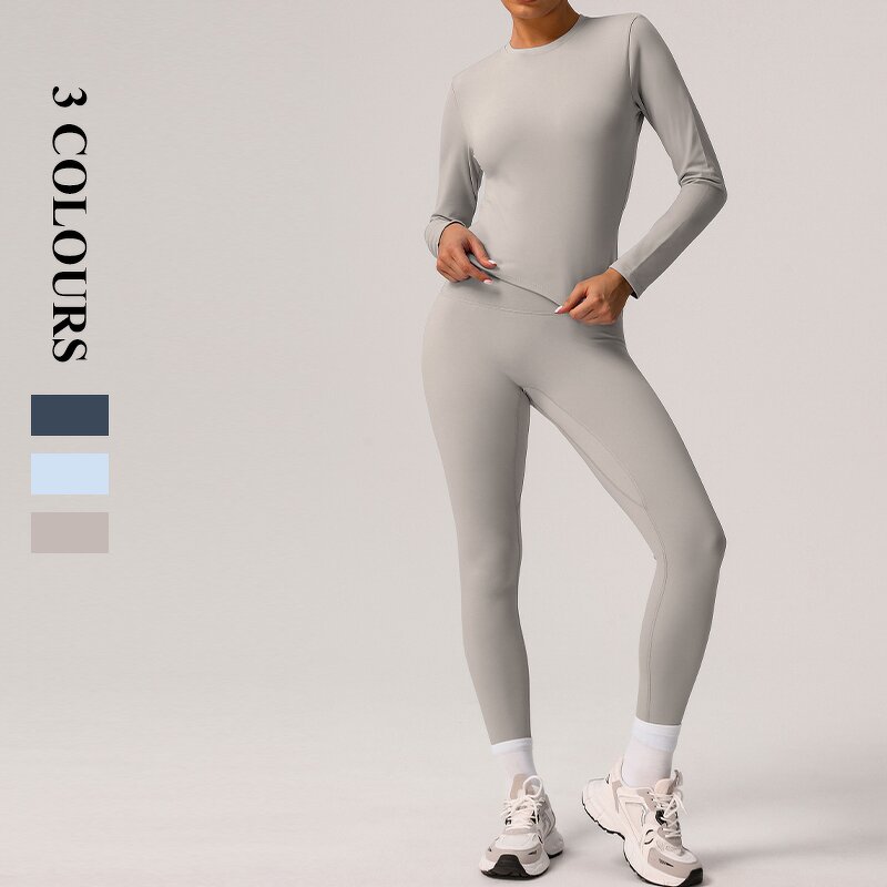 Women's Gym Suit Manufacturer - OEM/ODM Custom Winter Brushed Longsleeve Set