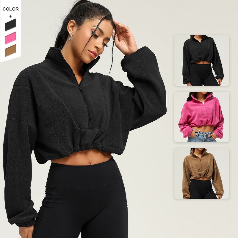 Women's Hoodie Manufacturer - OEM/ODM Custom Stand Collar Drawstring Casual Hoodie