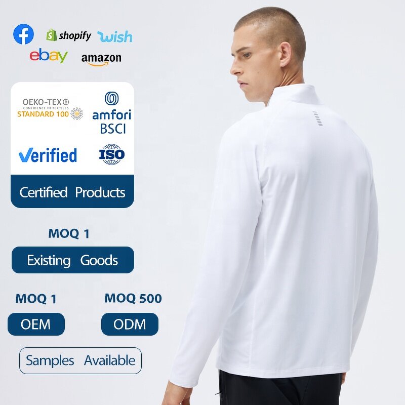 Men's Sports Top Manufacturer - OEM/ODM Custom Half Zip Running Stand up Collar Top