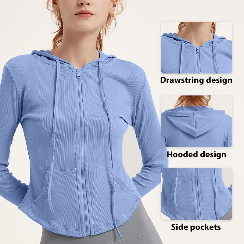 Women's Hoodie Manufacturer - OEM/ODM Custom High Neck Long Sleeve Zipper Hoodie
