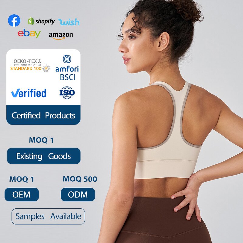 Sports Bra Manufacturer - OEM/ODM Custom Anti-Sagging Zipper Contrast Bra