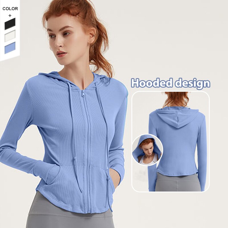 Women's Hoodie Manufacturer - OEM/ODM Custom High Neck Long Sleeve Zipper Hoodie