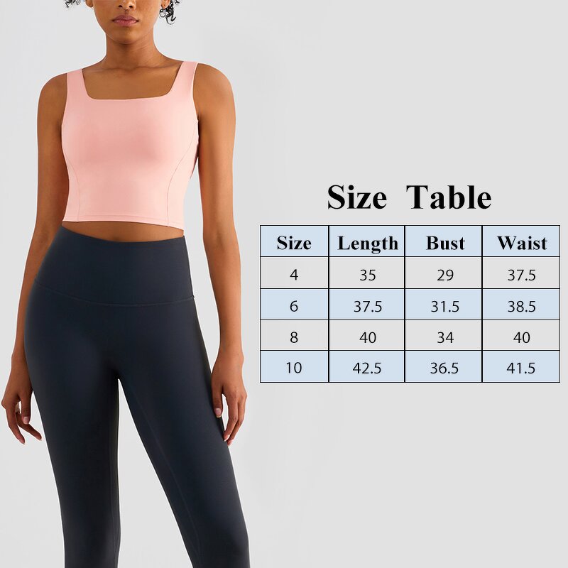 Yoga Tank Top Manufacturer - OEM/ODM Custom Nude Square Neck Fixed Cup Top