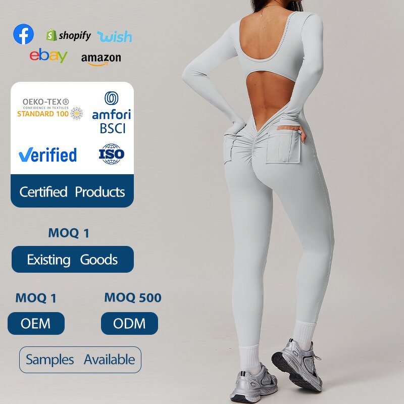 Women's Romper Manufacturer - OEM/ODM Custom Beauty Back Double Pocket Jumpsuit