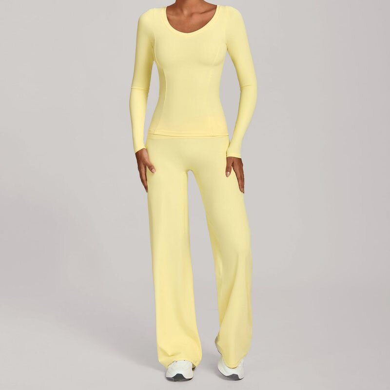 Women's Yoga Set Manufacturer - OEM/ODM Custom 2-Piece Long Sleeve Leggings Set