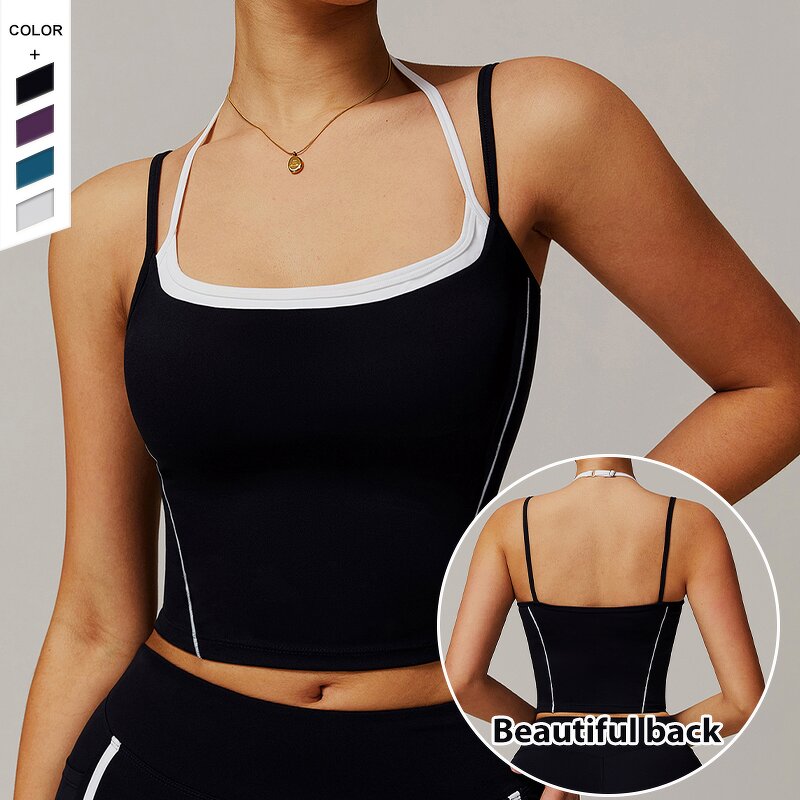 Women's Tank Top Manufacturer - OEM/ODM Custom False Two Piece Beauty Back Vest