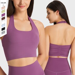 Sports Bra Manufacturer - OEM/ODM Custom Hanging Neck U-Neck Back Fold Bra