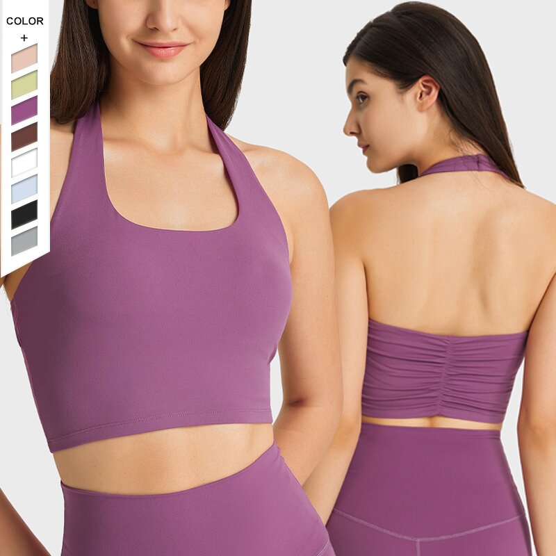 Sports Bra Manufacturer - OEM/ODM Custom Hanging Neck U-Neck Back Fold Bra