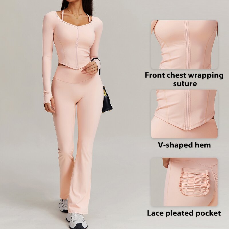 Women's Yoga Jacket Suit Manufacturer - OEM/ODM Custom Seamless Windproof Plus Set